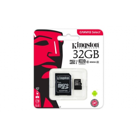 microSDHC 32GB Kingston Class 10 w/a (EU Blister), 2438654